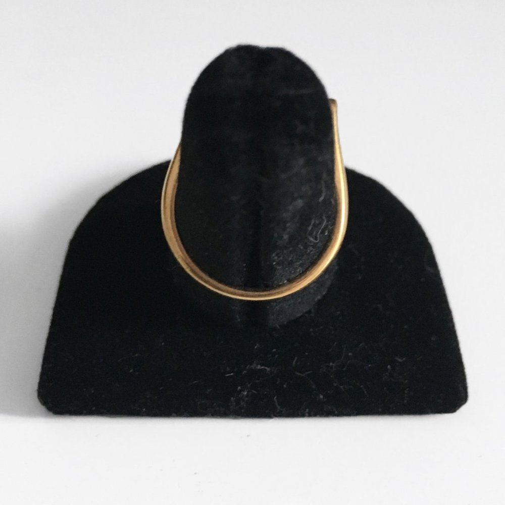 Vintage Faux Pearl Red Stone Costume Jewelry Ring - Picture 4 of 4